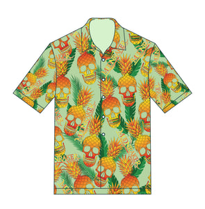 Hawaiian Button Up Green/ Orange Small