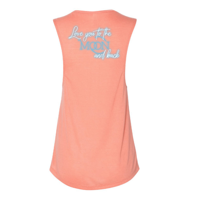 Moon and Back Tank Top Peach