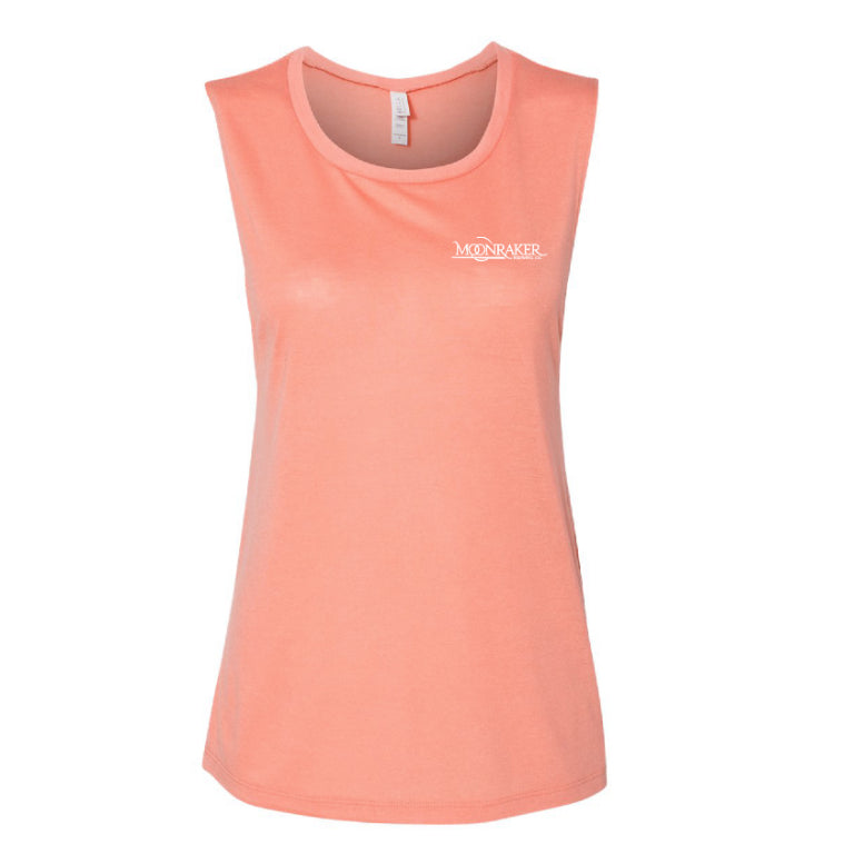 Moon and Back Tank Top Peach